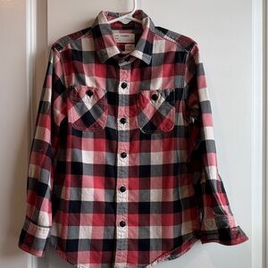 Crewcuts Red and Black Plaid Button Down Shirt